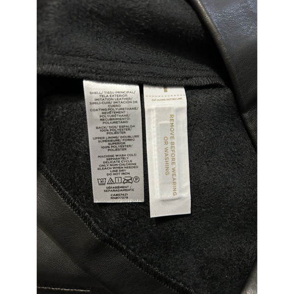 NWT Ann Taylor Womens Faux Leather Black Short Sleeve Dress Size 0 (Orig. $149) - Picture 5 of 5